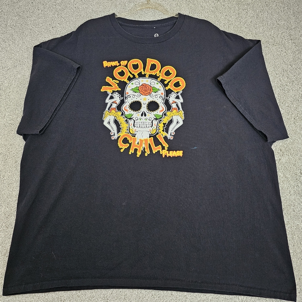 Custom Ink Voodoo Chili Men's Tee XXL‎ Skull Insane Unique